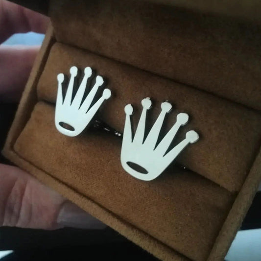 925 Rolex Logo Cufflinks by Demirelli, handcrafted sterling silver accessories featuring the iconic Rolex design for luxury and elegance