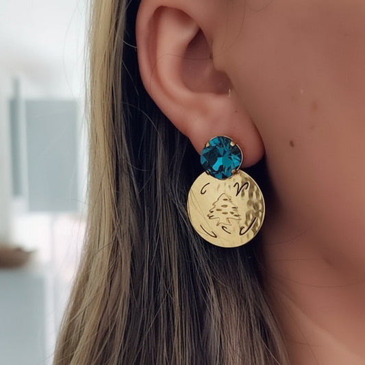 Cedar Earrings with indicolite swarovski