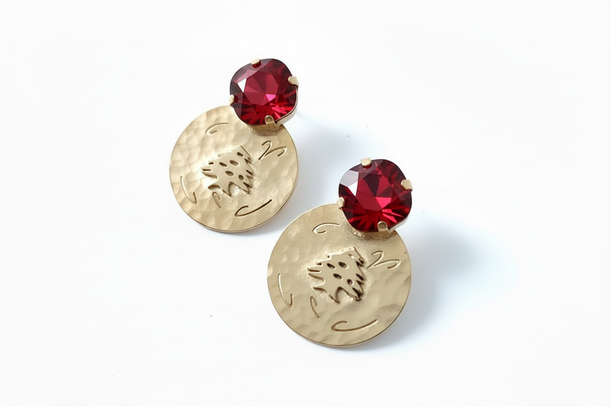 Cedar Earrings with Swarovski