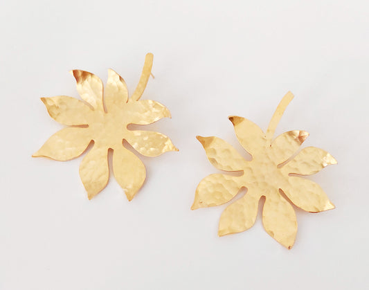 Daphne Earrings - Demirelli - leaf gold plated