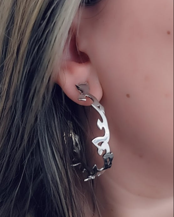 Customized Hoop Name Earrings by Demirelli, handcrafted personalized jewelry designed for bold, stylish, and meaningful expression