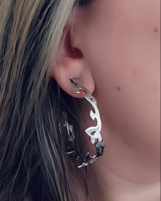 Customized Hoop Name Earrings by Demirelli, handcrafted personalized jewelry designed for bold, stylish, and meaningful expression