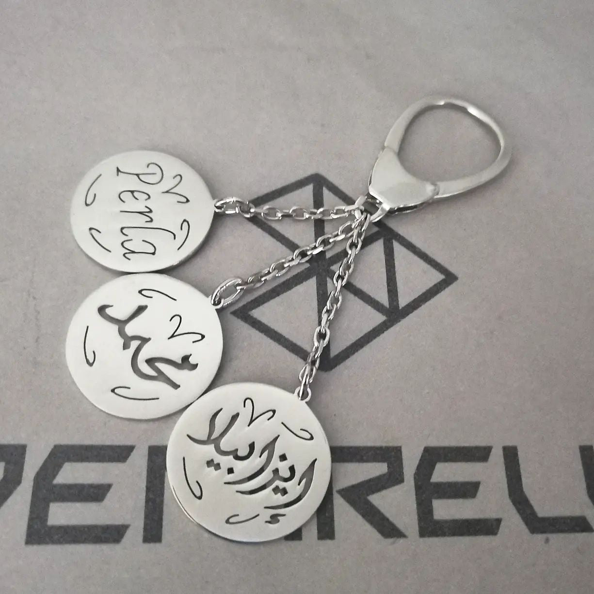 keyring with multiple names streling silver demirelli