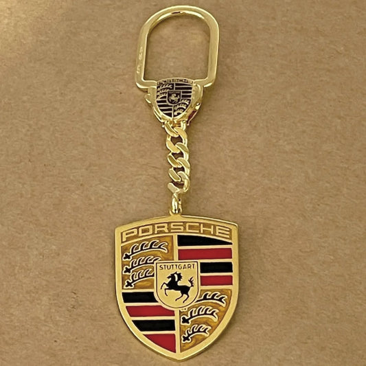 925 Sterling Silver Personalized Porsche Keyring by Demirelli, custom car logo keyring handcrafted for style and elegance