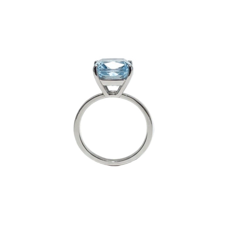 18K Blue Moissanite Ring