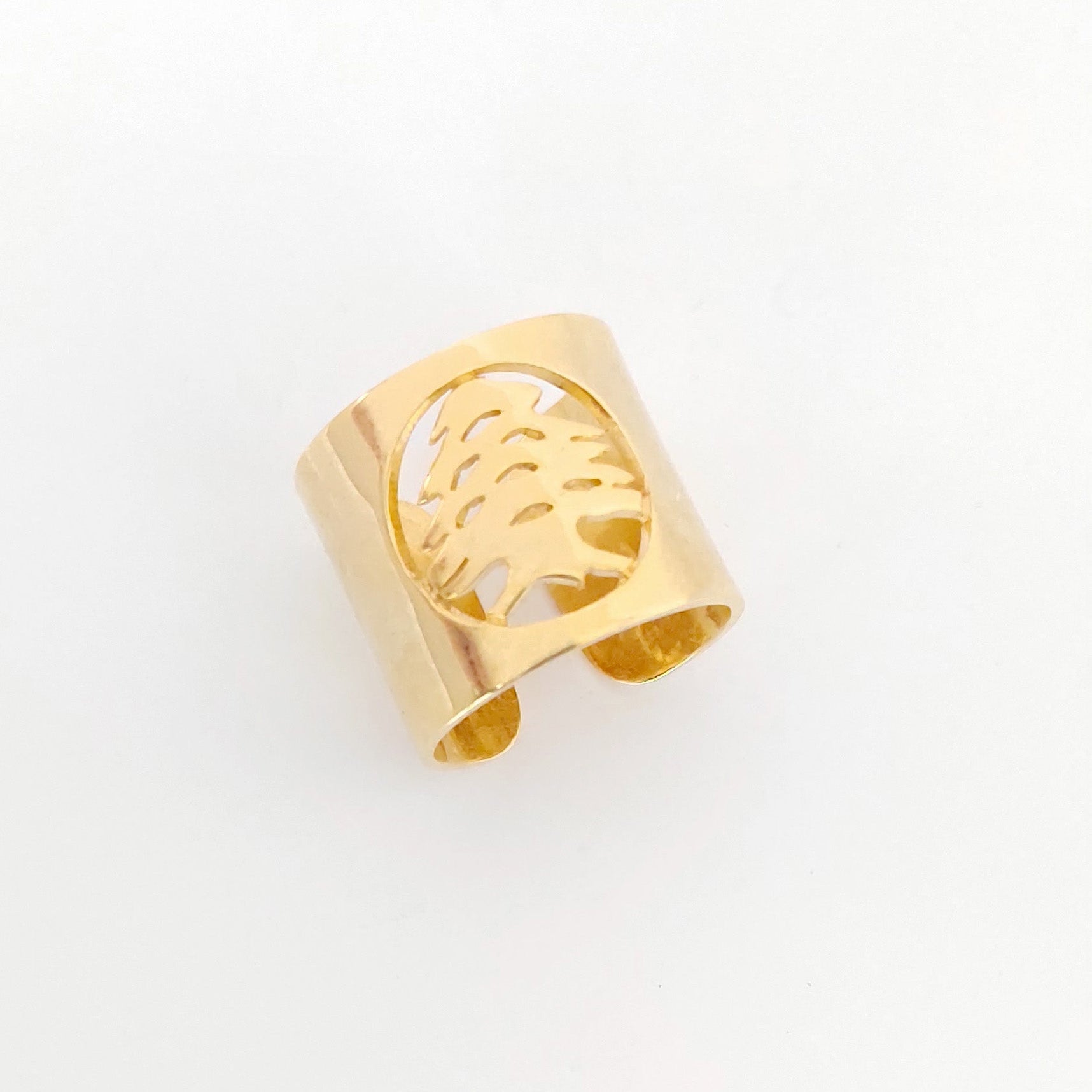 Adjustable 18K Gold Ring Front View by Demirelli, handcrafted jewelry showcasing elegant design and premium gold craftsmanship