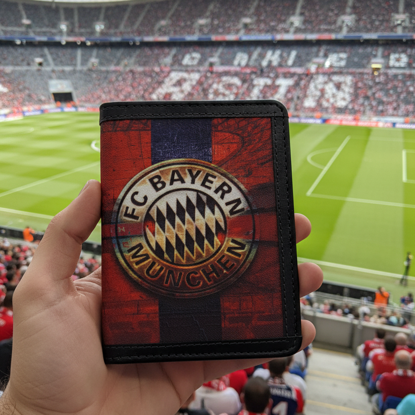 Bayern Munich Passport Cover by Demirelli, handcrafted football travel accessory featuring the club’s iconic design