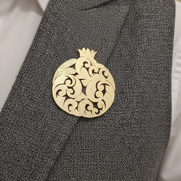 Set of Oversized Brooches - pomegranate