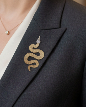 Set of Oversized Brooches - snake