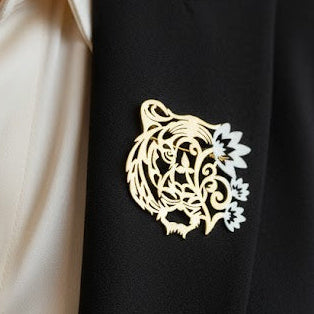 Set of Oversized Brooches - tiger