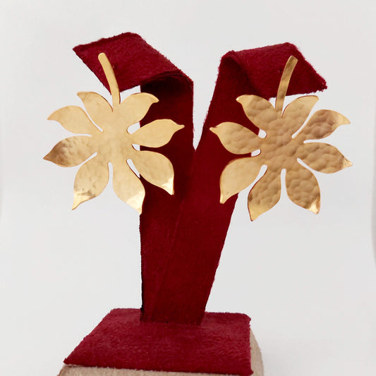 Daphne Earrings leaf gold plated Demirelli