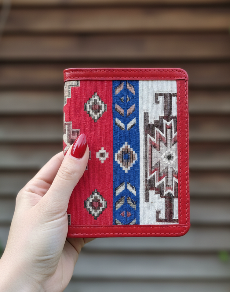 Demirelli Armenian Pattern Passport Cover, stylish and durable design featuring traditional Armenian ornaments for elegant travelers