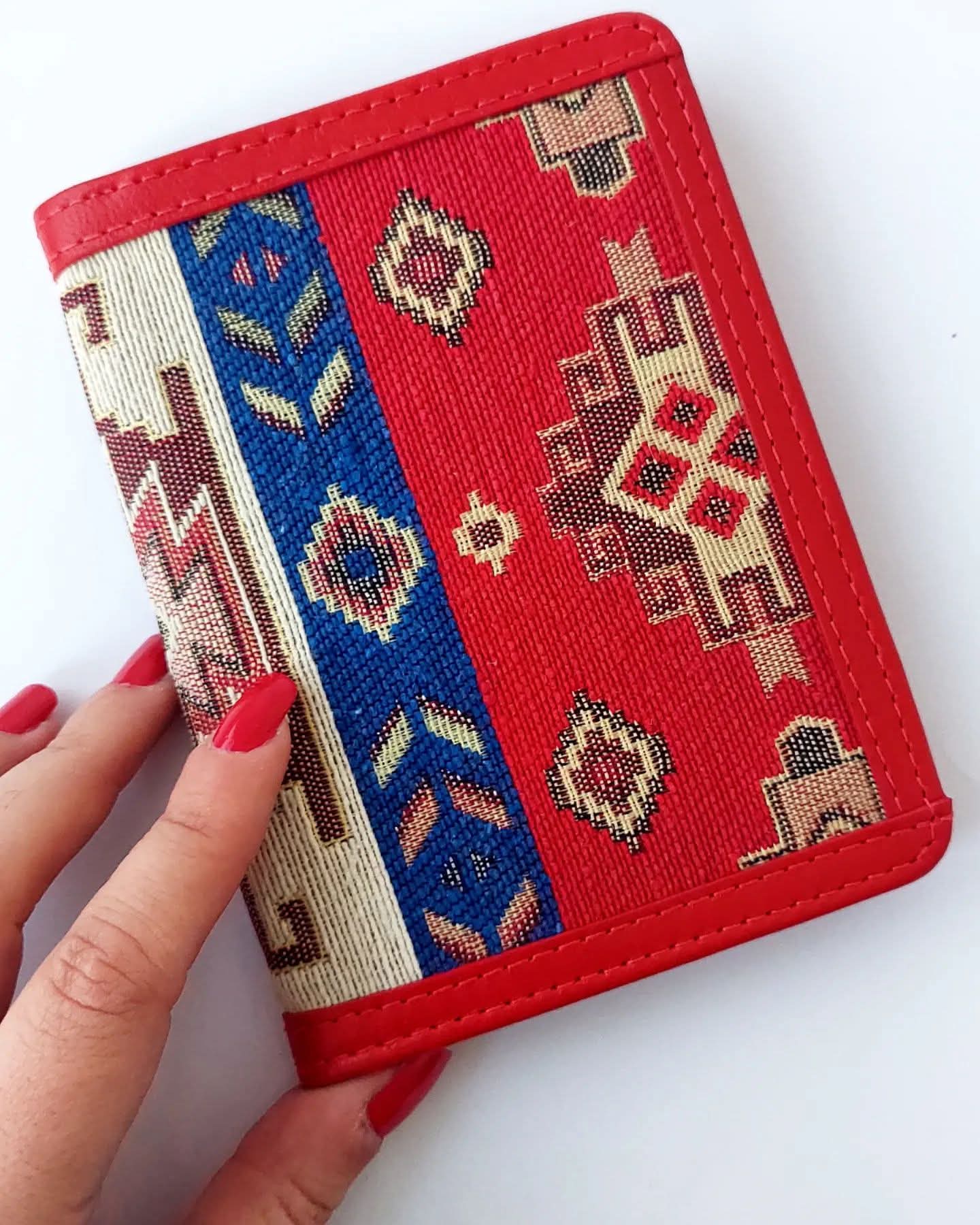 Demirelli Armenian Pattern Passport Cover, stylish and durable design featuring traditional Armenian ornaments for elegant travelers