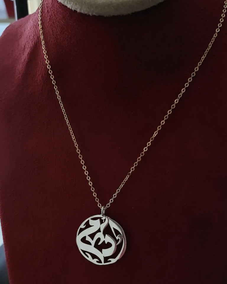 Round Name Necklace by Demirelli, personalized handcrafted jewelry designed for elegance and meaningful style