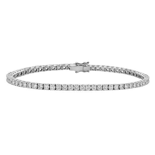 Diamond tennis bracelet on a white background
