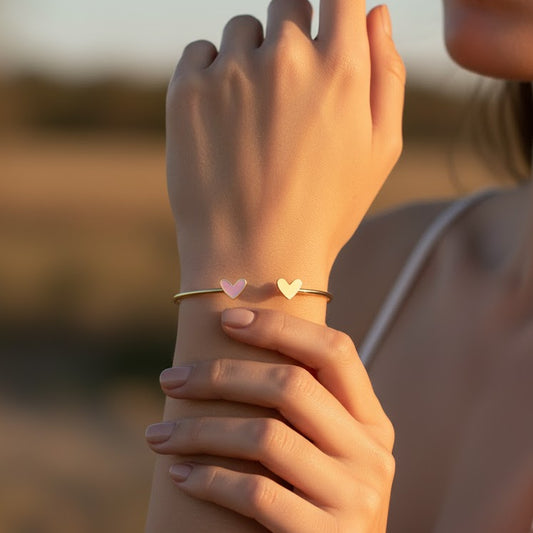 Double Heart Bangle