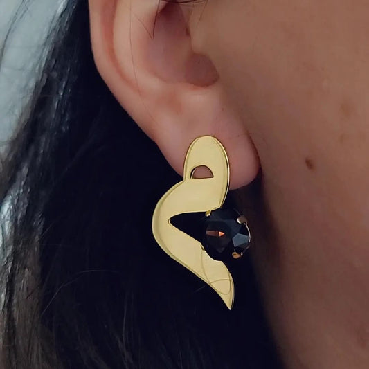 Earrings Letter with Swarovski by Demirelli, personalized sparkling jewelry perfect for gifting or stylish everyday wear