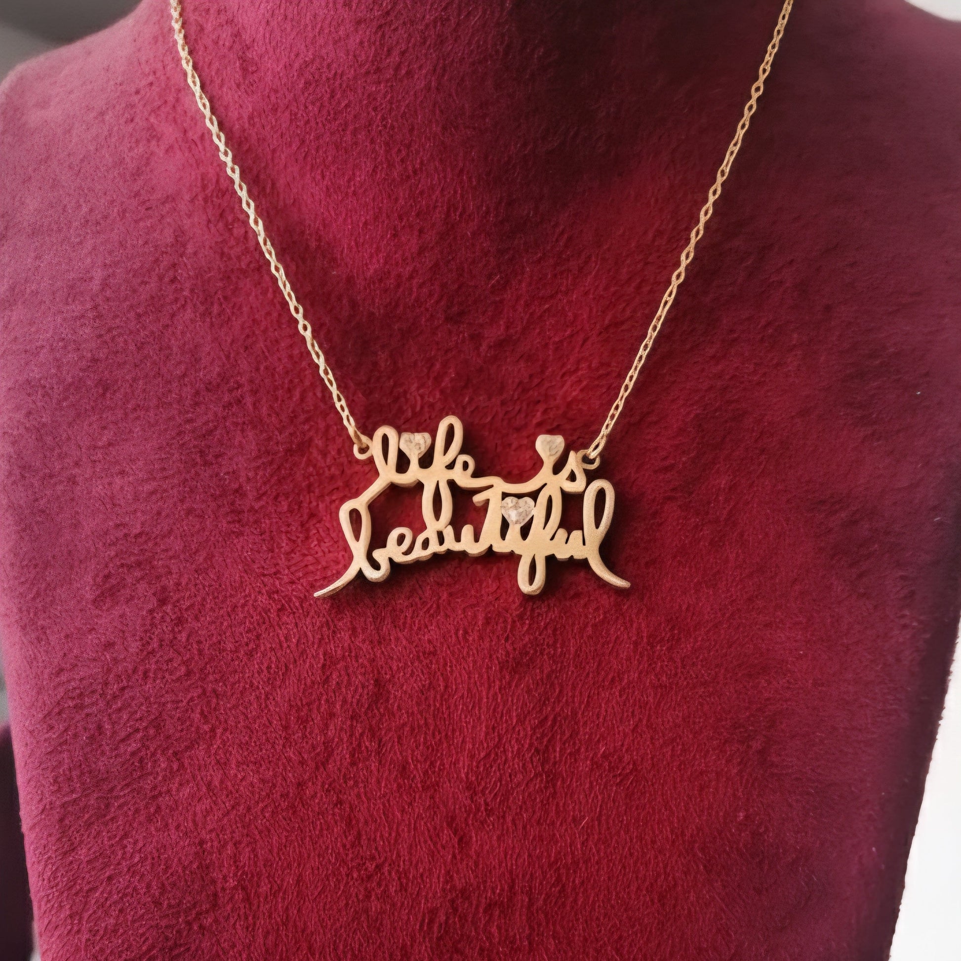 Life Is Beautiful Necklace by Demirelli, elegant handcrafted jewelry featuring an inspiring design perfect for everyday wear or gifting