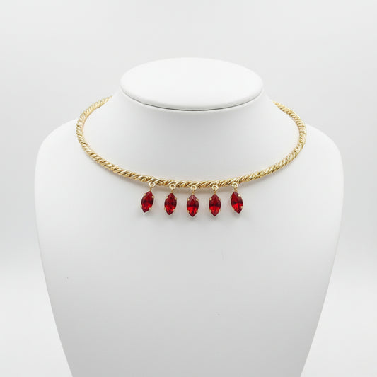 Marquise Droplet Choker from demirelli on a white background with siam swarovskis