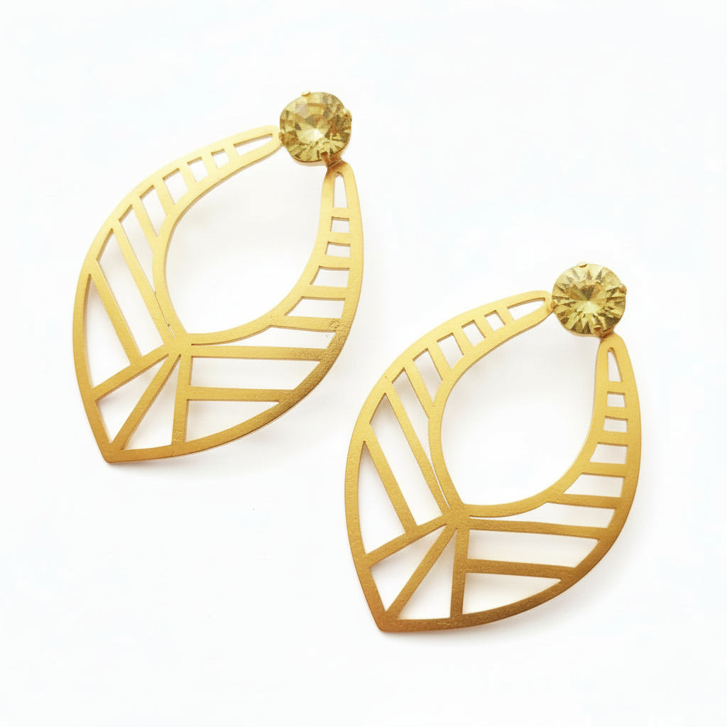 Ivanka Earrings with yellow swarovski
