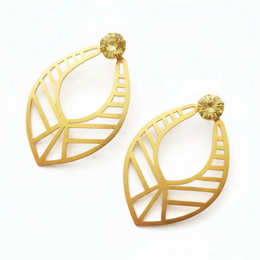 Ivanka Earrings with yellow swarovski