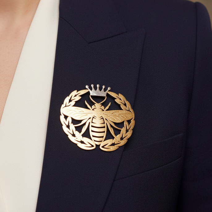 Set of Oversized Brooches - queen bee