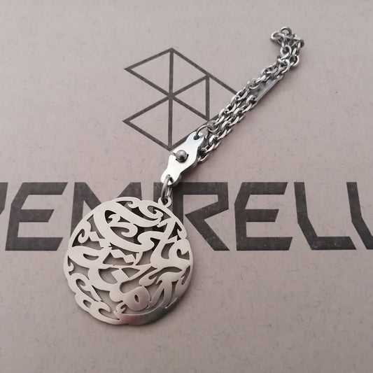 Round Name Keychain by Demirelli, personalized handcrafted keyring featuring a circular design for elegant and meaningful everyday use