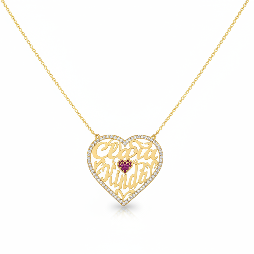 Ruby Love Halo Pendant