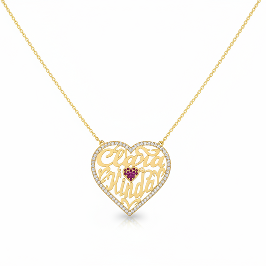 Ruby Love Halo Pendant