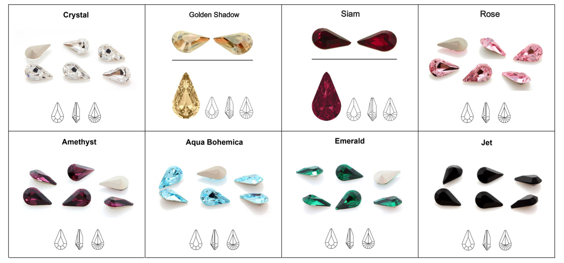 tear swaroski color chart demirelli