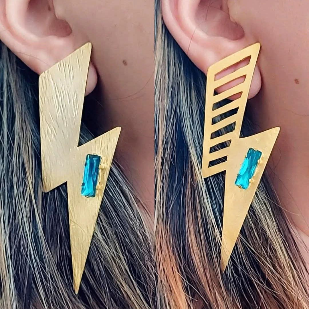 Thor and Thora, thunder Earrings by Demirelli, handcrafted jewelry combining bold style with elegant design